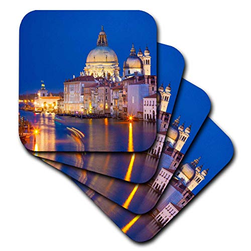 Set of 4 Coasters - Soft - Italy, Venice. Church of Santa Maria Della Salute at Sunset. Places