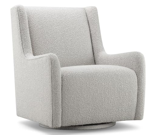 Serena 360 Degrees Swivel Accent Chair, Living Room Chairs with Thick Upholstered, Fabric Barrel Sofa Armchair for Bedroom, Office