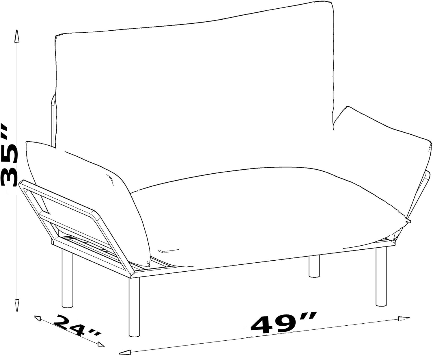 Ada Love seat, Black