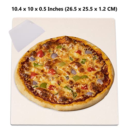 10”x10.4”x0.5” Pizza Stone for Toaster Oven | Rectangular Cordierite Grilling Stone Bread Baking Stone for Grill, Oven