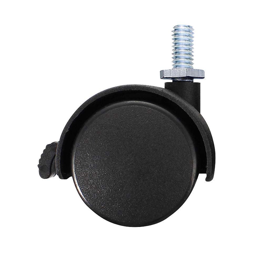 8 Pack Plastic Castor Replacement Wheel for Furniture, 1.5 Inch Diameter Black Small Threaded Caster Cabinet Wheel Office Furniture Desk Floor Swivel Plate Screw In Caster, 5/16