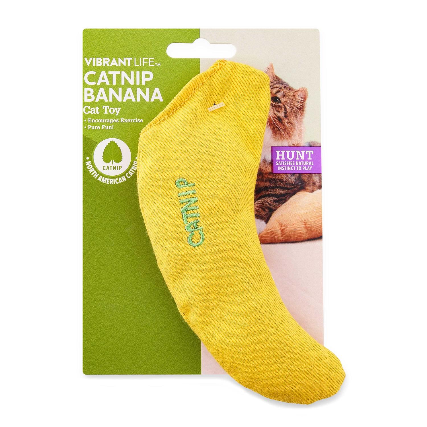 Vibrant Life Catnip Filled Banana Shaped Cat Toy for Cats & Kittens - Pet Supplies online store