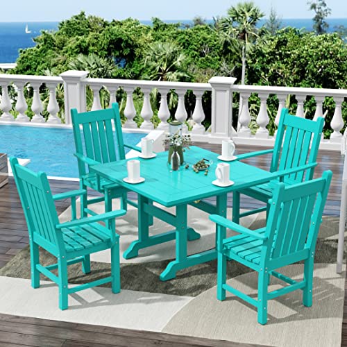WestinTrends Malibu Outdoor Dining Table, All Weather Poly Lumber Adirondack 43