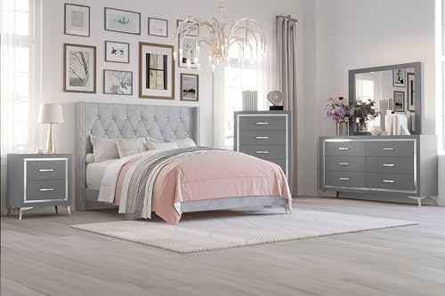 New Classic Furniture Huxley Wood Queen Bed, Gray
