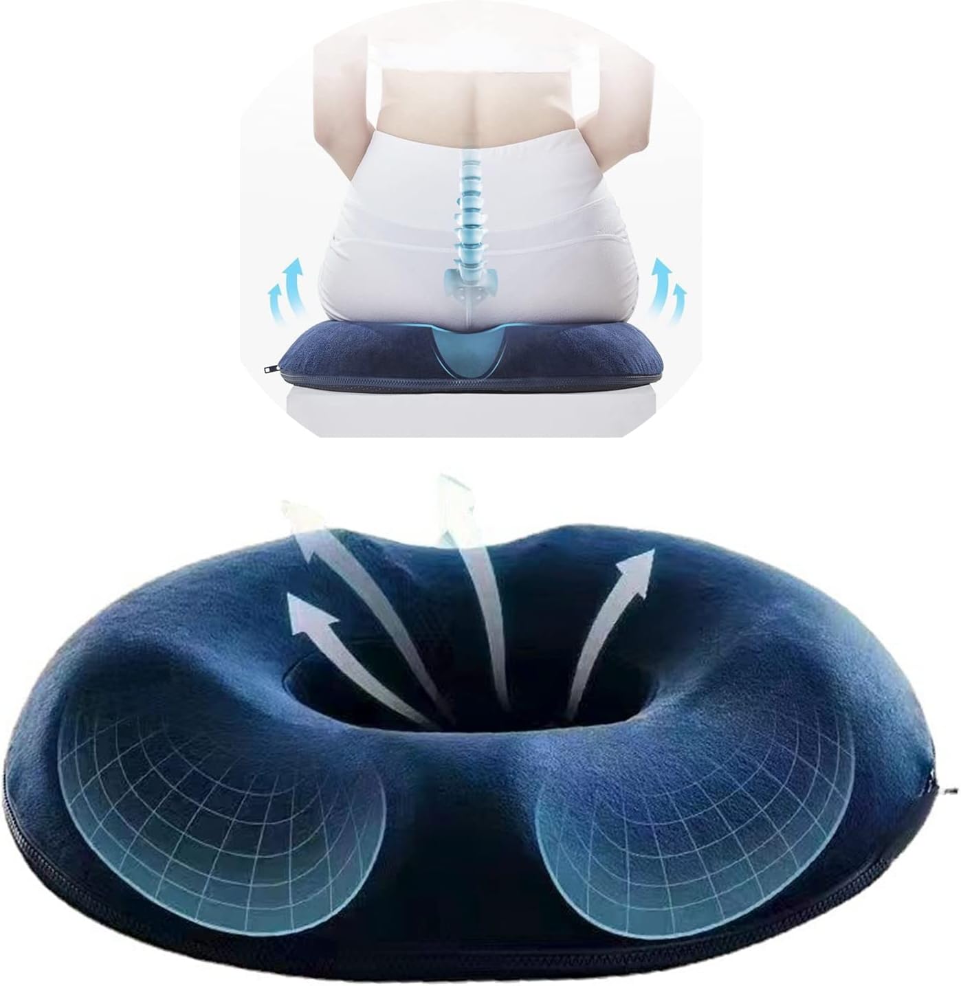 Donut Pillow Hemorrhoid Seat Cushion for Office Chair, Premium Memory Foam Chair Cushion, Ventilate Chair Chair Cushion for Pregnant Women, for Office/Car/Wheelchair/Home