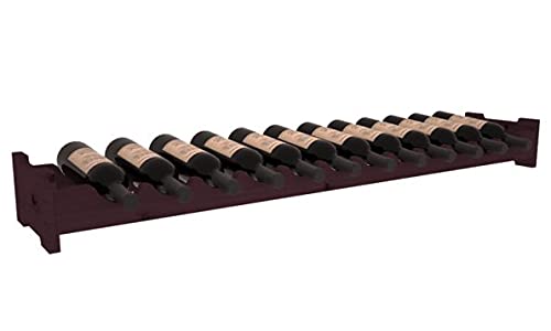 Wine Racks America® Knotty Alder 12 Bottle Scalloped Wine Rack. Black Stain + Satin Finish