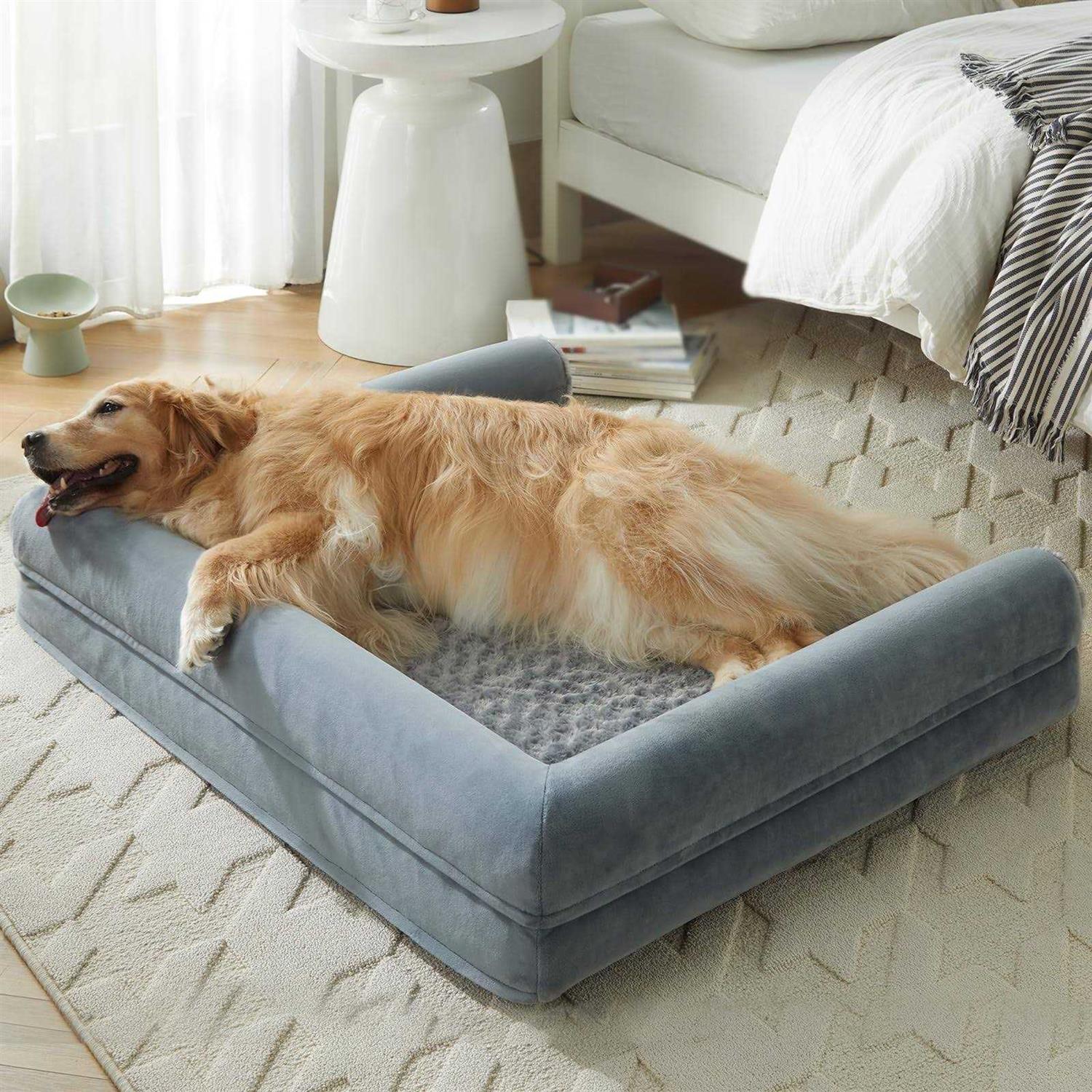 LNSSFFER Orthopedic Dog Beds for Large Dogs,Sofa Dog Bed Large Dogs. Egg Foam Large Dog Bed with Removable Washable Pillow Cover - Pet Supplies online store