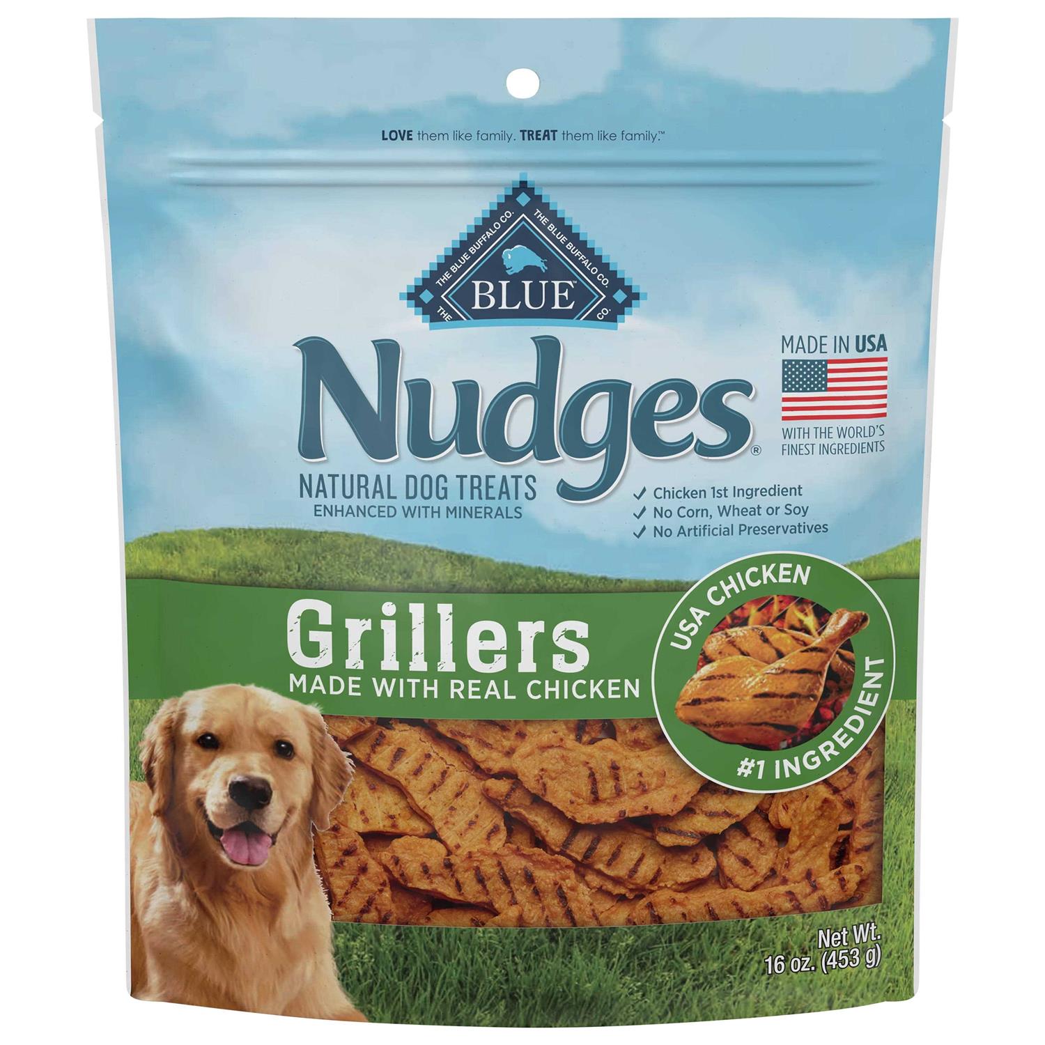Blue Buffalo Chicken Nudges Grillers Natural Dog Treats - Pet Supplies online store