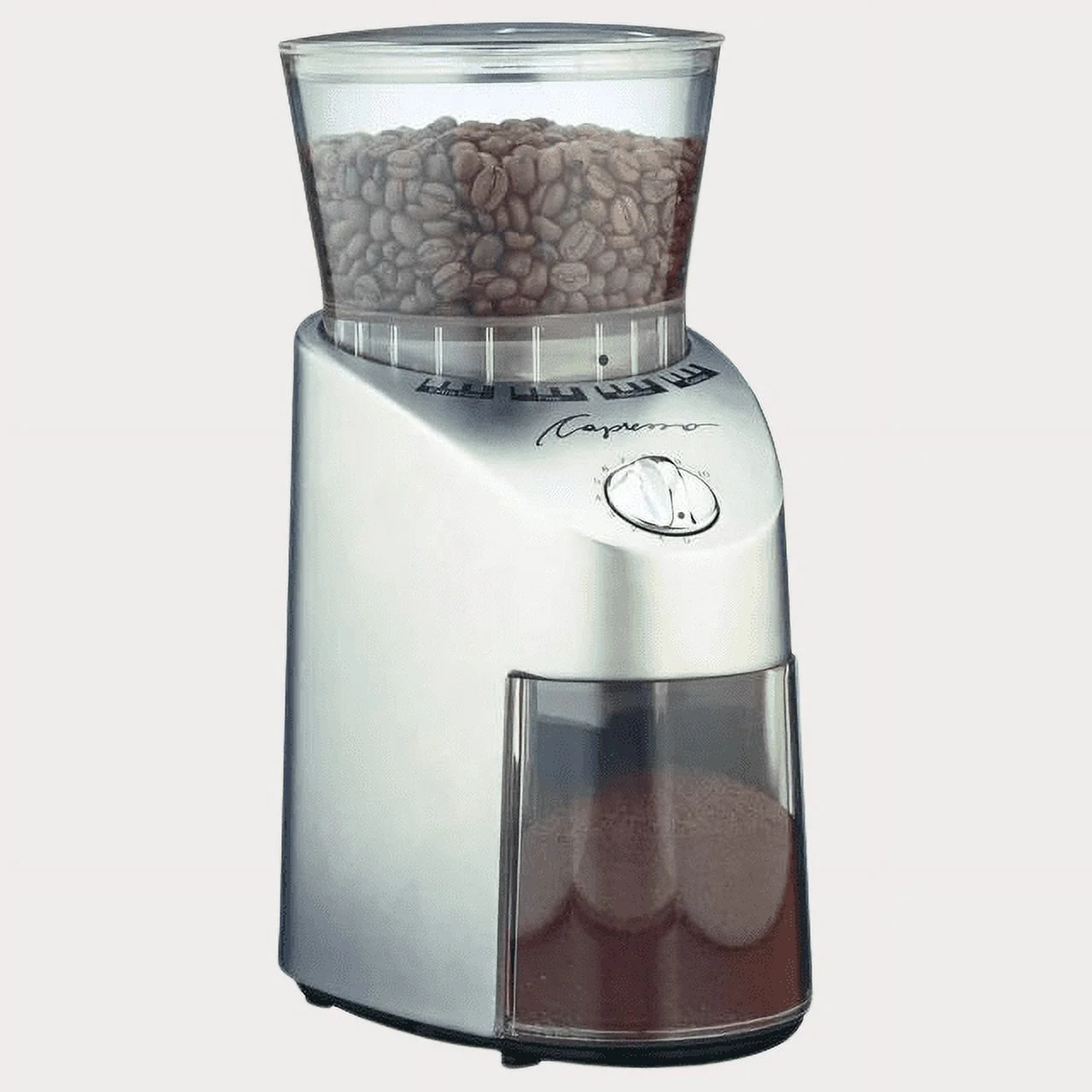 Capresso Metal Die-Cast Conical Burr Coffee Grinder with Durable Housing