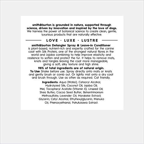 smith&burton Detangler Dog & Cat Spray & Leave-in Conditioner - Pet Supplies online store