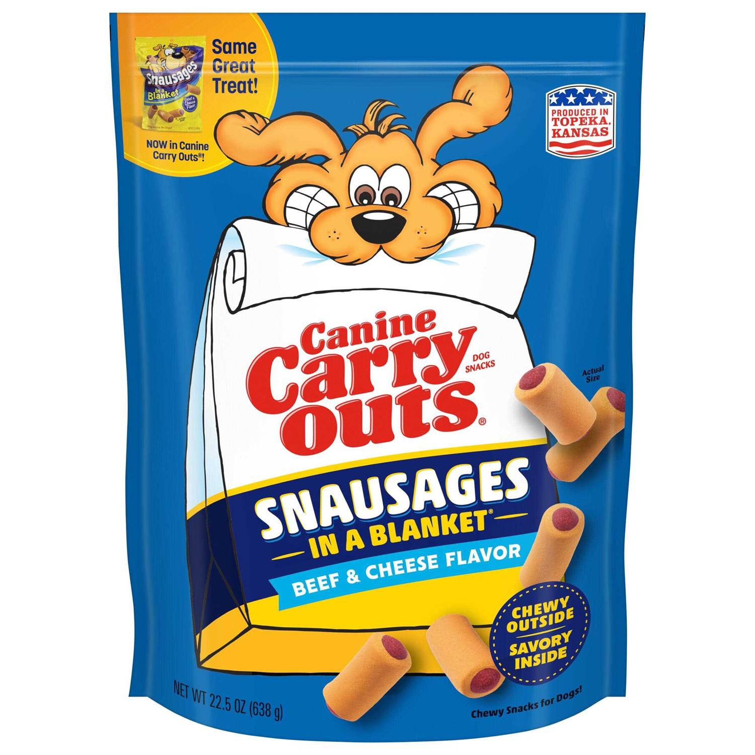 Canine Carry Outs Snausages in a Blanket Dog Treats Beef Cheese - Pet Supplies online store