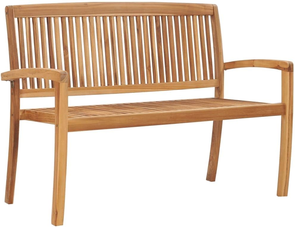 Stacking Patio Bench with Cushion 50.6