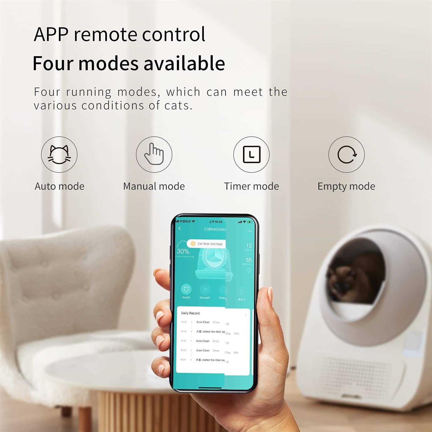 CATLINK Self Cleaning Automatic Litter Box for Cats 3.3~22lbs-APP Control,Double Odor Removal-Extra Large with 40 Liners&1 Carbon Filter Box - Pet Supplies online store