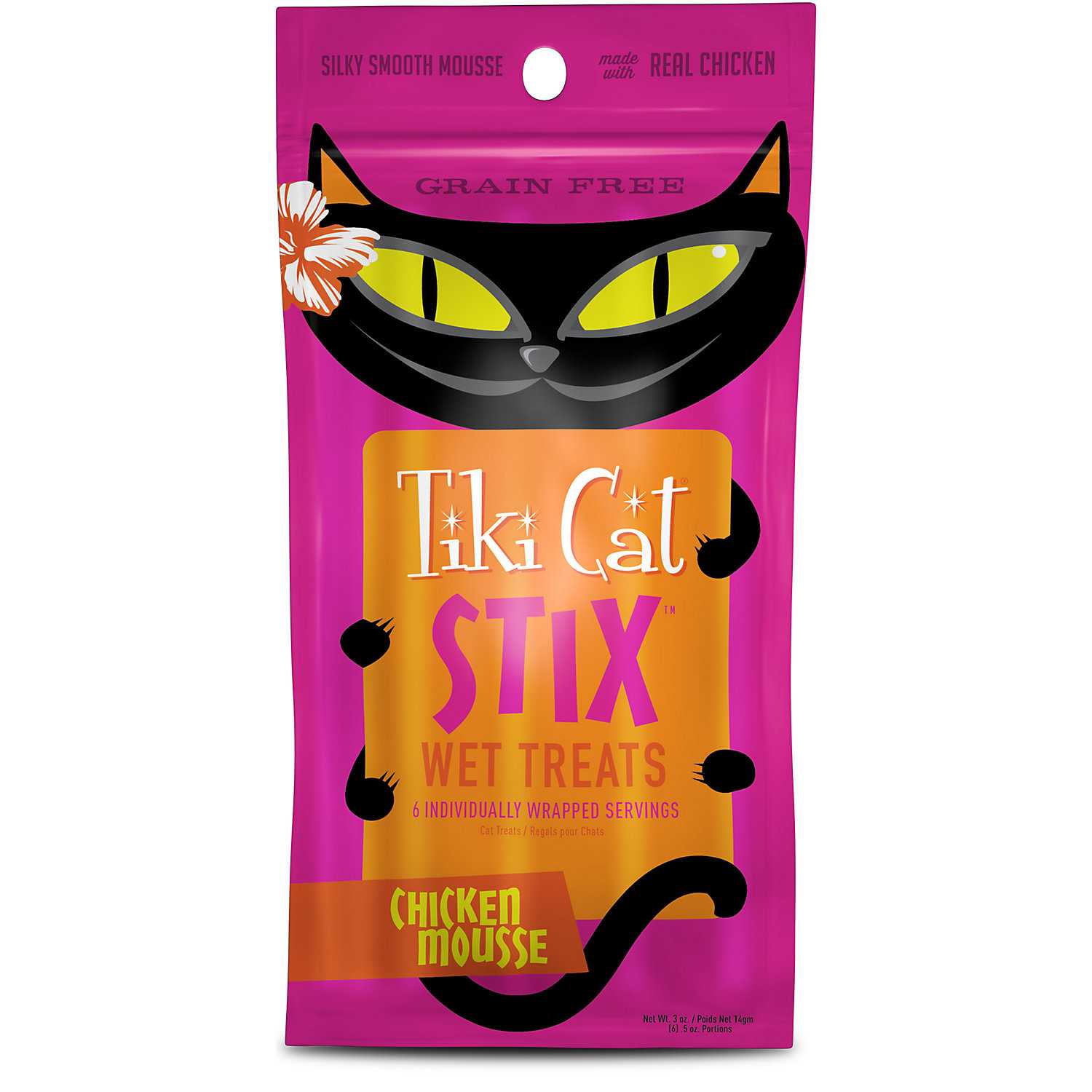 Tiki Cat Stix Chicken Grain-Free Cat Food Topper, 3-oz pouch, pack of 6 - Pet Supplies online store