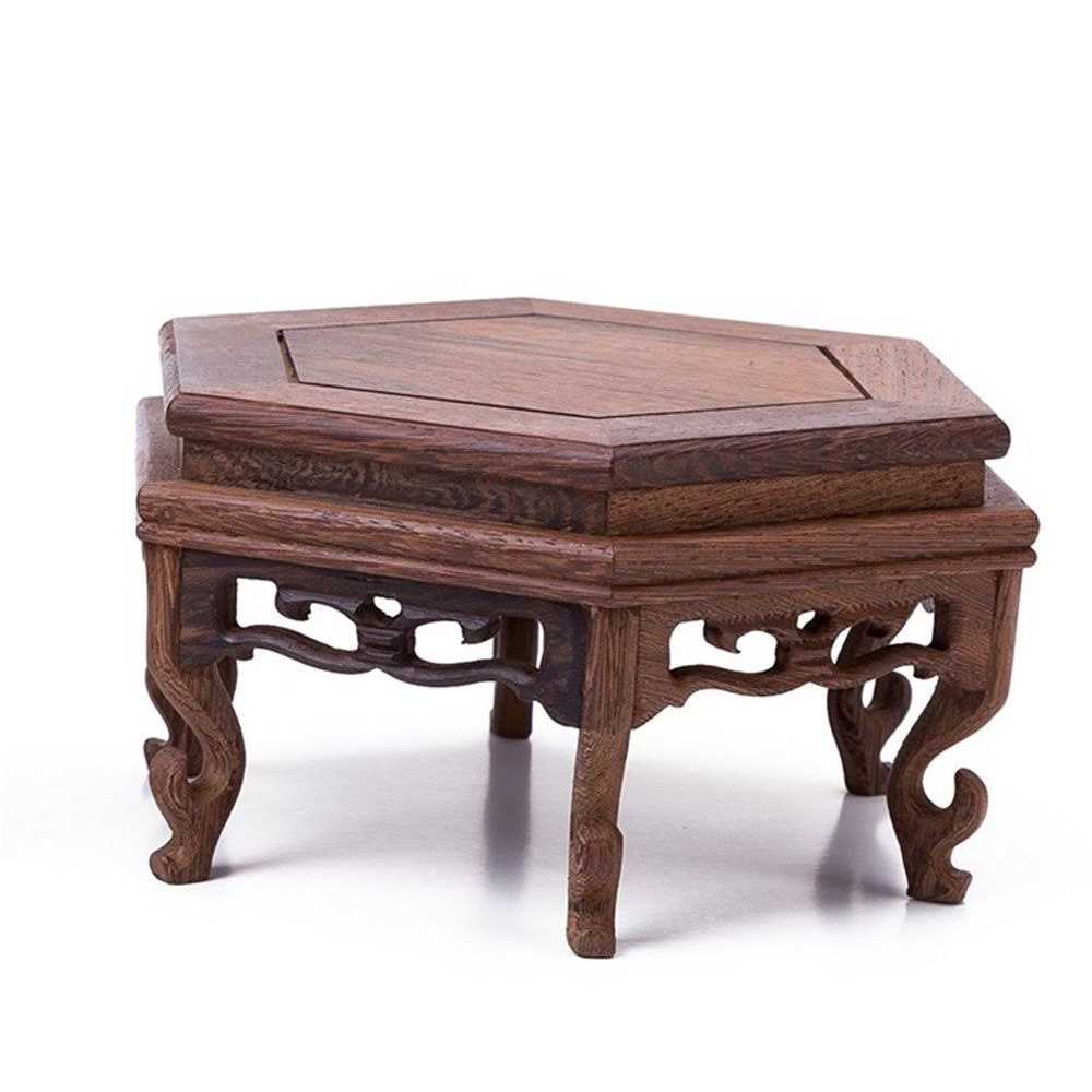 Beautiful Hand Craft Hexagon Rosewood Oriental Fishbowl Vase Stand - Pet Supplies online store