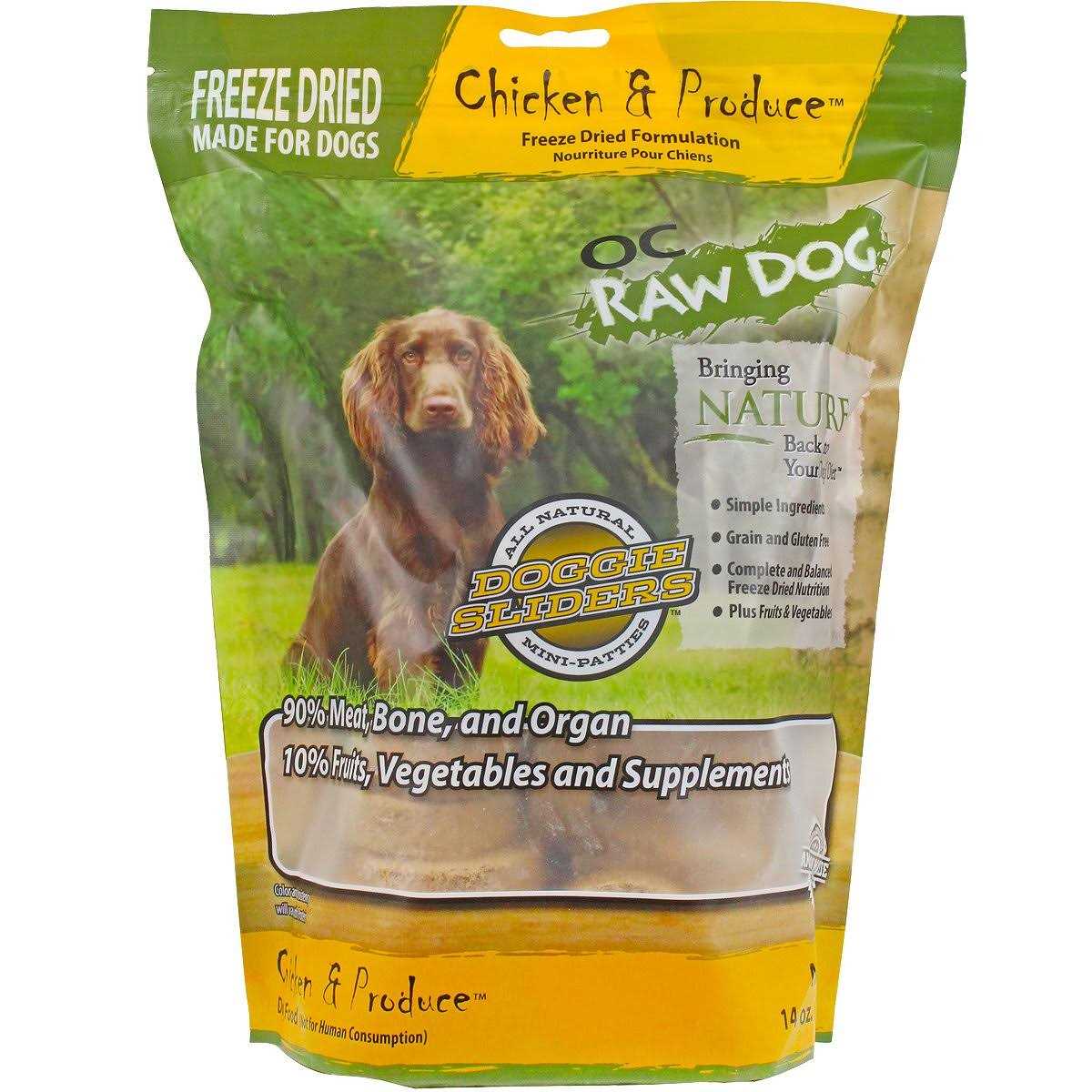 OC Raw Freeze-Dried Chicken & Produce Sliders Dog Food - Pet Supplies online store