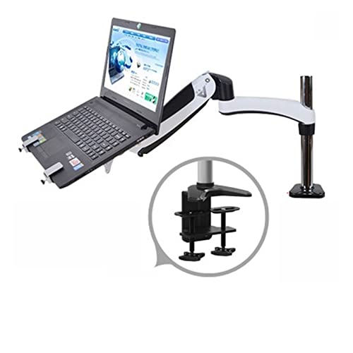 GST112-LP10 Hole Clamp Full Motion Aluminum Strong Gas Spring Dual Arm Laptop Desktop Mount Swivel Stand Notebook Tray (Color : DL-GST112C-LP10) (DL GST112C)