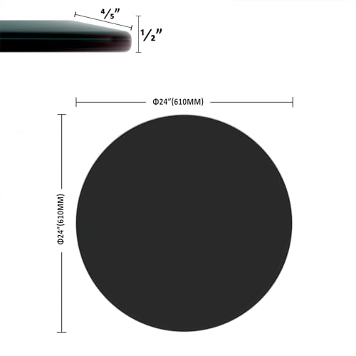 Round Tempered Glass Tabletop with Beveled Polished Edge, for DIY Table, Dining Table, Coffee Table 1/2 Inch Thick 38.6