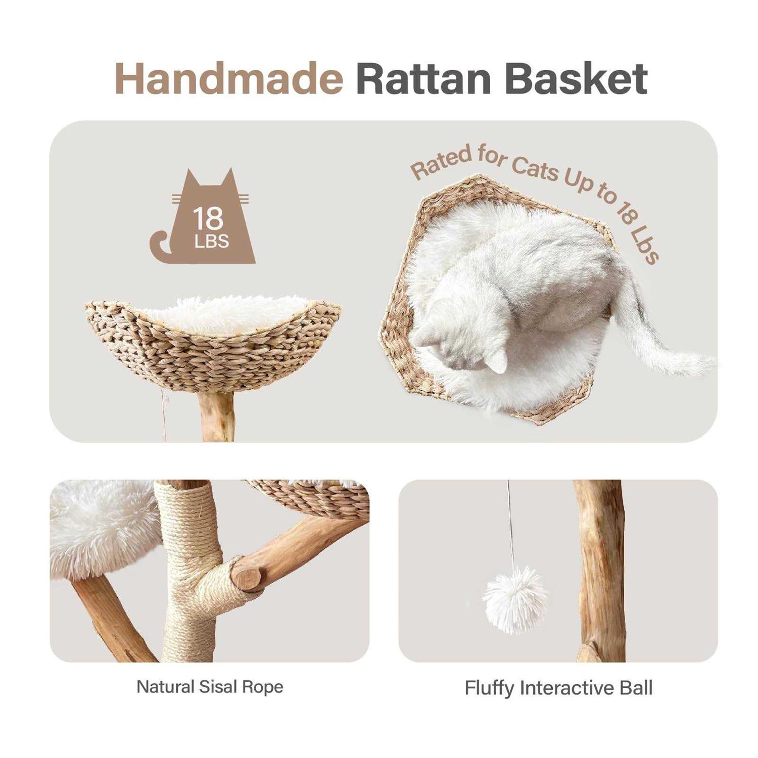 Injollylives Modern Cat Tree Tower Wooden Cat Tower Heavy Duty Cat Trees - Pet Supplies online store