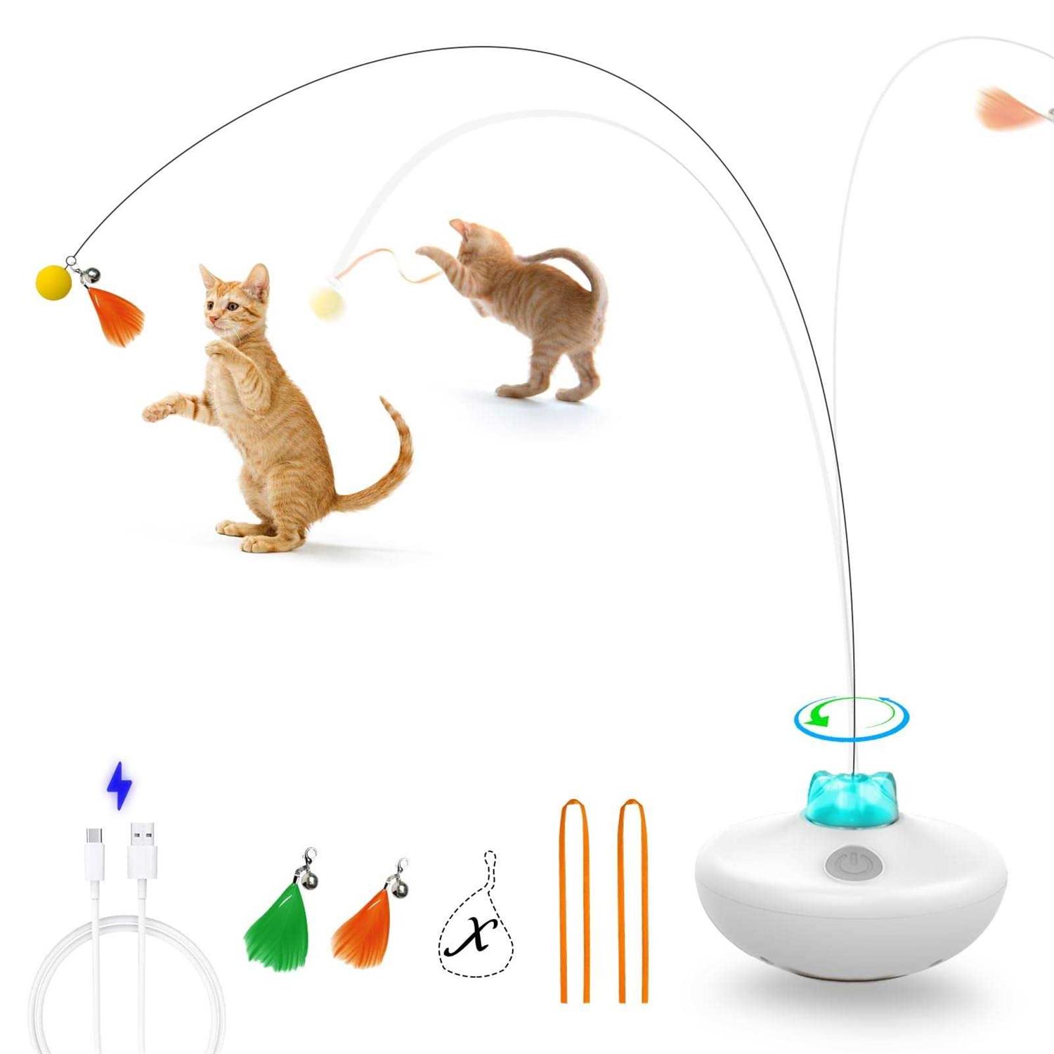Oxawo Interactive Cat Toys Cat Exercise Tumbler Rechargeable Cat Toys for Indoor Cats Spin Butterfly Game Teasing Kitty - Pet Supplies online store