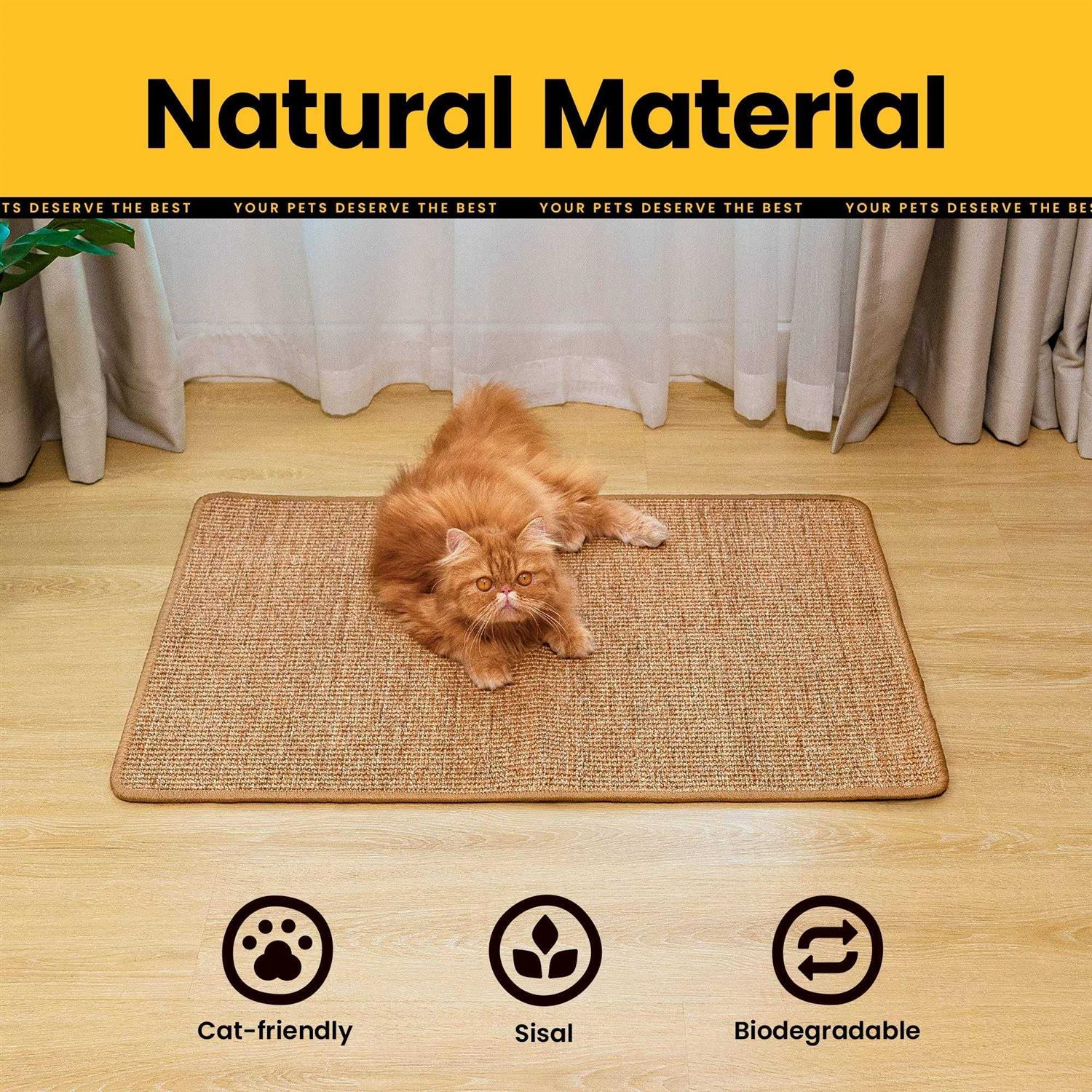 Conlun Cat Scratcher Mat,Natural Sisal Cat Scratch Pad,Horizontal Floor Cat Scratching Pads Rug for Indoor Cats Grinding Claws Nails,Cat Furniture - Pet Supplies online store