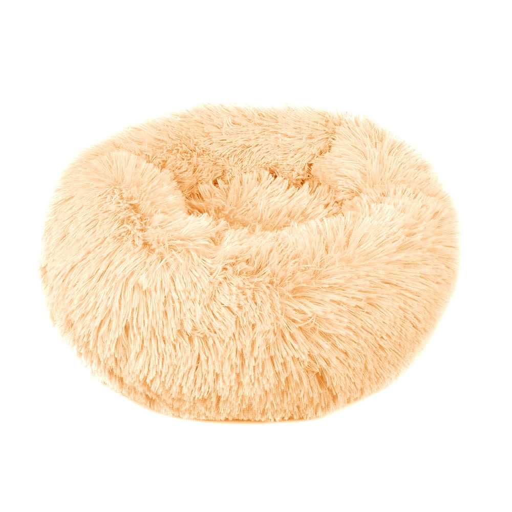 Round Plush Pet Bed for Dogs & Cats,Fluffy Soft Warm Calming Bed Sleeping Kennel Nest - Pet Supplies online store