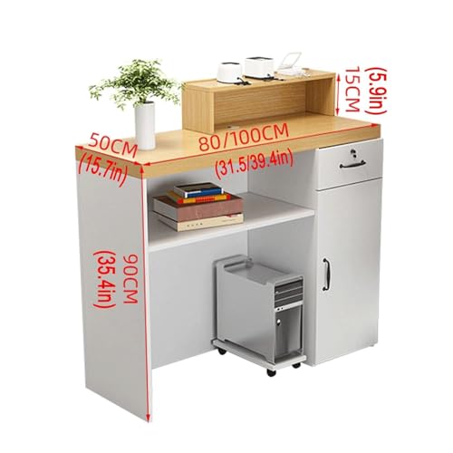 L-shaped Modern Reception Counter Standing Reception Desk with Storage Space Mostradores for Negocio Double-top Front Desk