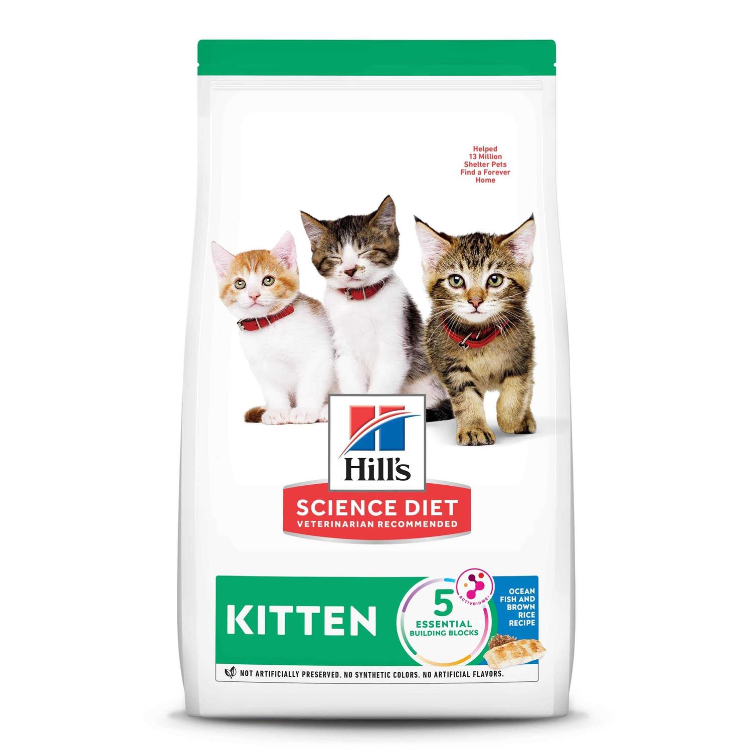 Hill's Science Diet Kitten Ocean Fish & Brown Rice Recipe Dry Cat Food - Pet Supplies online store