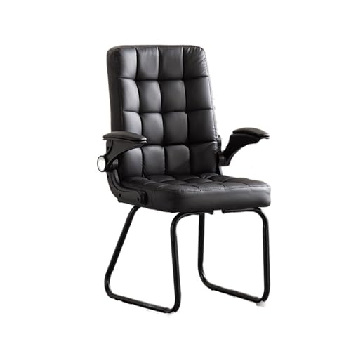 Ergonomic Office Chair Fabric Cushion Home Office Chair Comfortable and Soft Desk Chair Medium Backrest Office Chair Metal Base without Wheels Desk Chair(Gris)