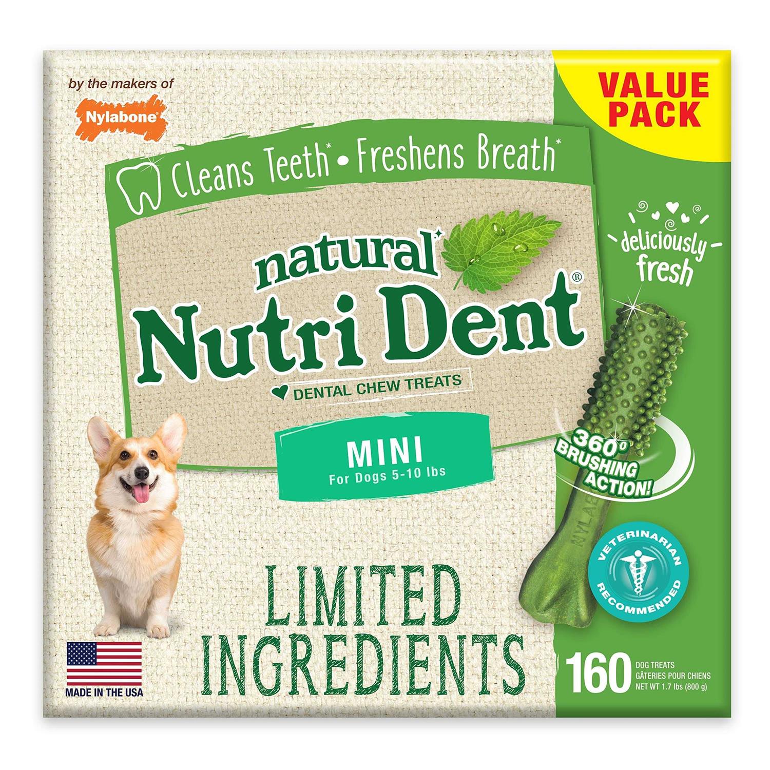 Nylabone Natural Nutri Dent Fresh Breath Dental Chews - Pet Supplies online store