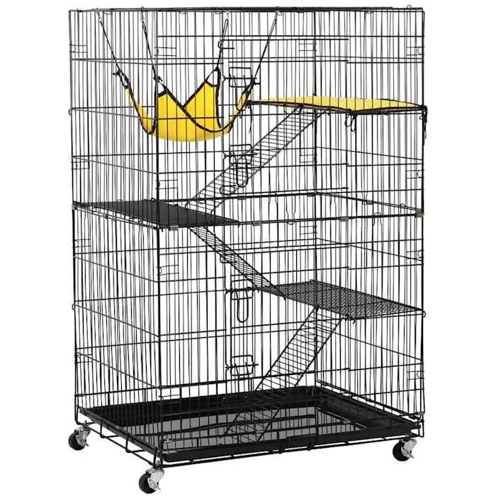 Topeakmart Black Rolling 4-Tier Small Animal Cage - Pet Supplies online store