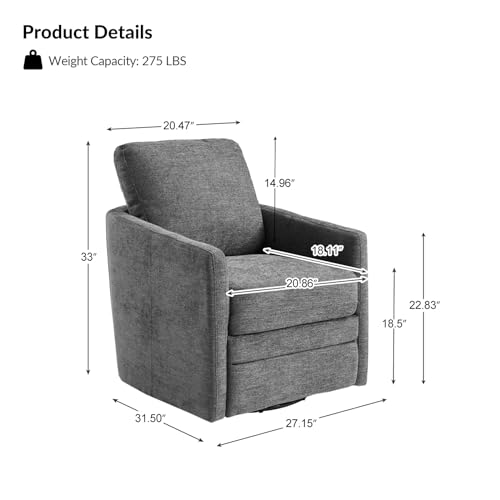 HULALA HOME Floral Swivel Accent Chair Set of 2, 360-degree Swivel Armchair with Removable Back Cushion & Sturdy Metal Base, Upholstered Single Sofa Chair for Living Room & Bedroom, Floral