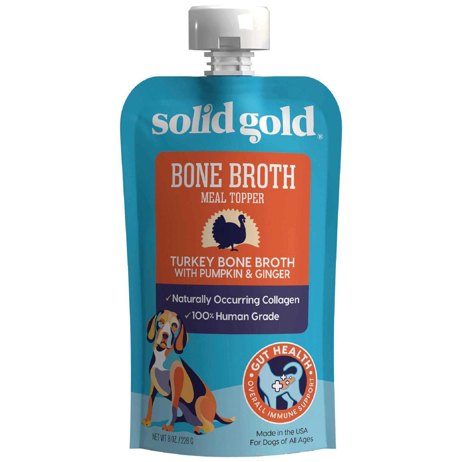 Solid Gold Turkey Bone Broth with Pumpkin & Ginger Dog Food Topper - Pet Supplies online store