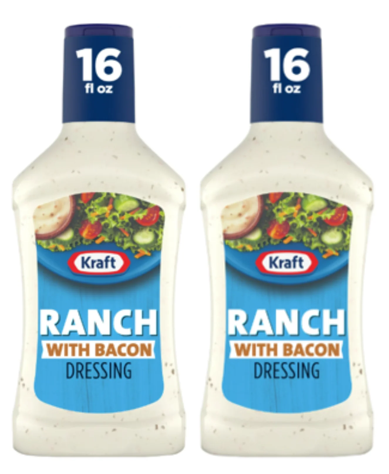Kraft Ranch Salad Dressing with Bacon, 16 fl oz Bottle Pack of 2 Includes V2U Utensil set
