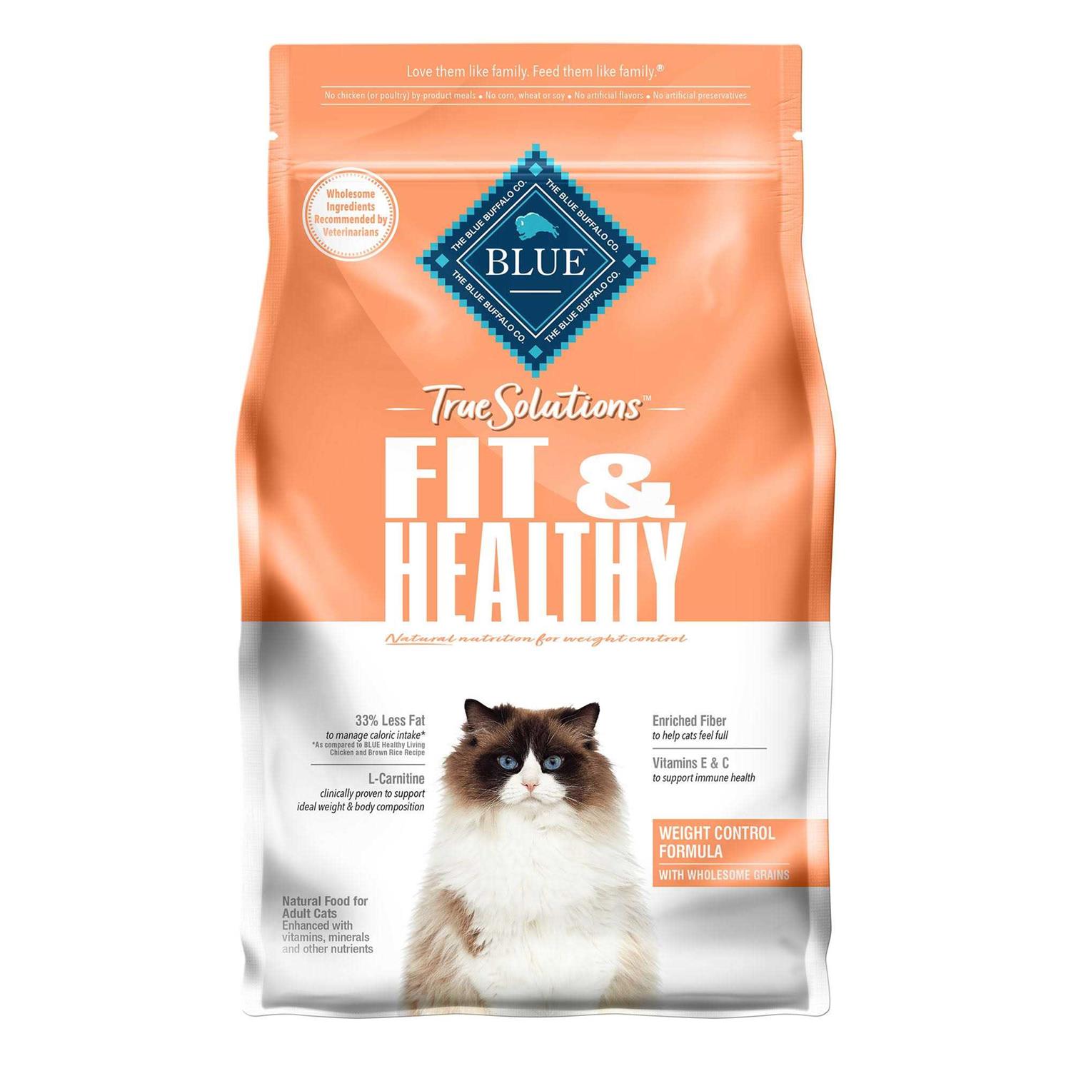 Blue Buffalo True Solutions Fit & Healthy Weight Control Formula Adult Dry Cat Food - Pet Supplies online store