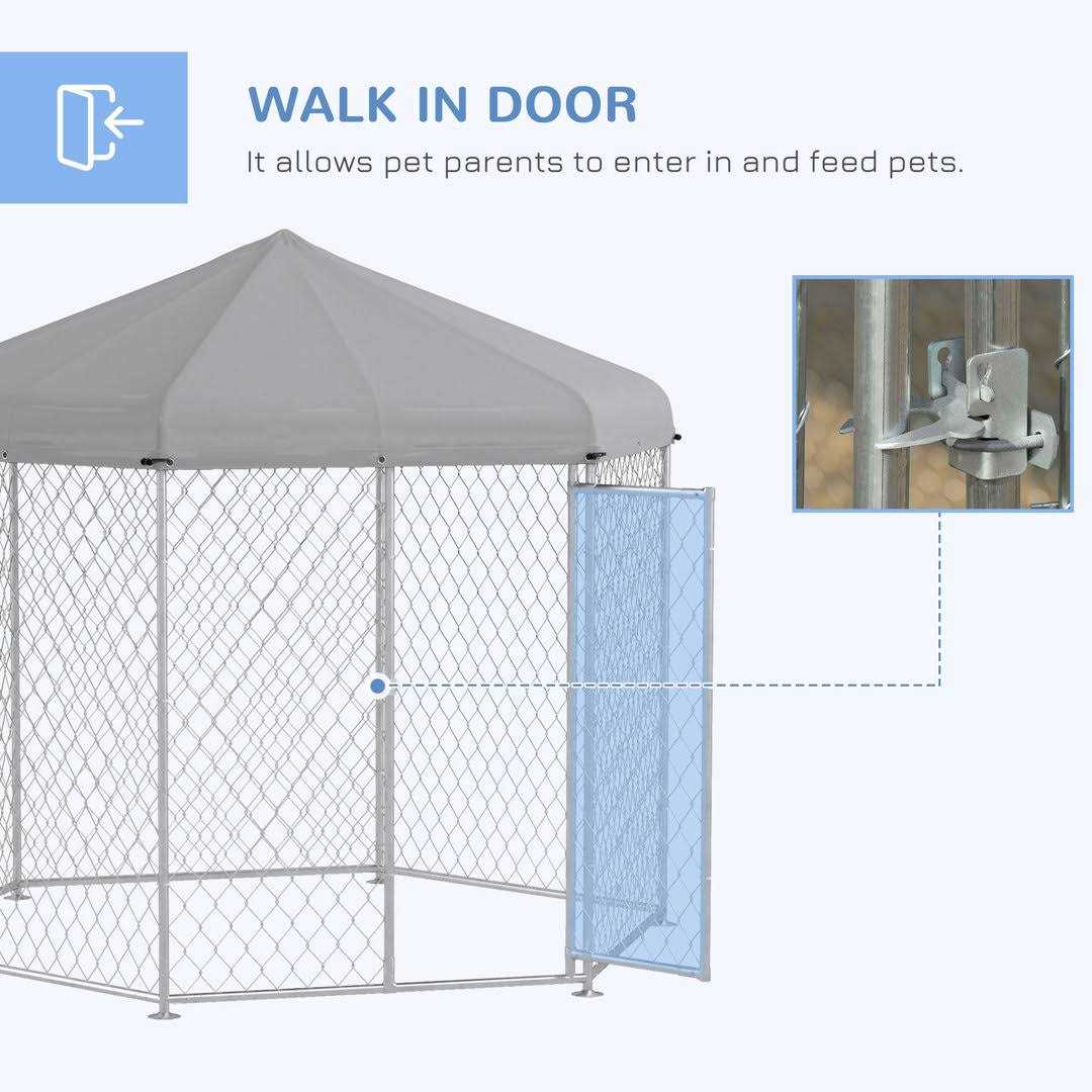 212 Main PawHut Dog Kennel Outdoor Large-Sized Dogs with Waterproof UV Resistant Roof - Pet Supplies online store