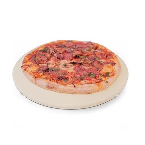 Pizza Stone for Oven, Stove & Outdoor Grilling - 14” inch Round Baking Stones - Durable Cordierite Pizza Pan & Thermal Shock Resistant - Perfect for Crisp Crust Pizza, Bread & More