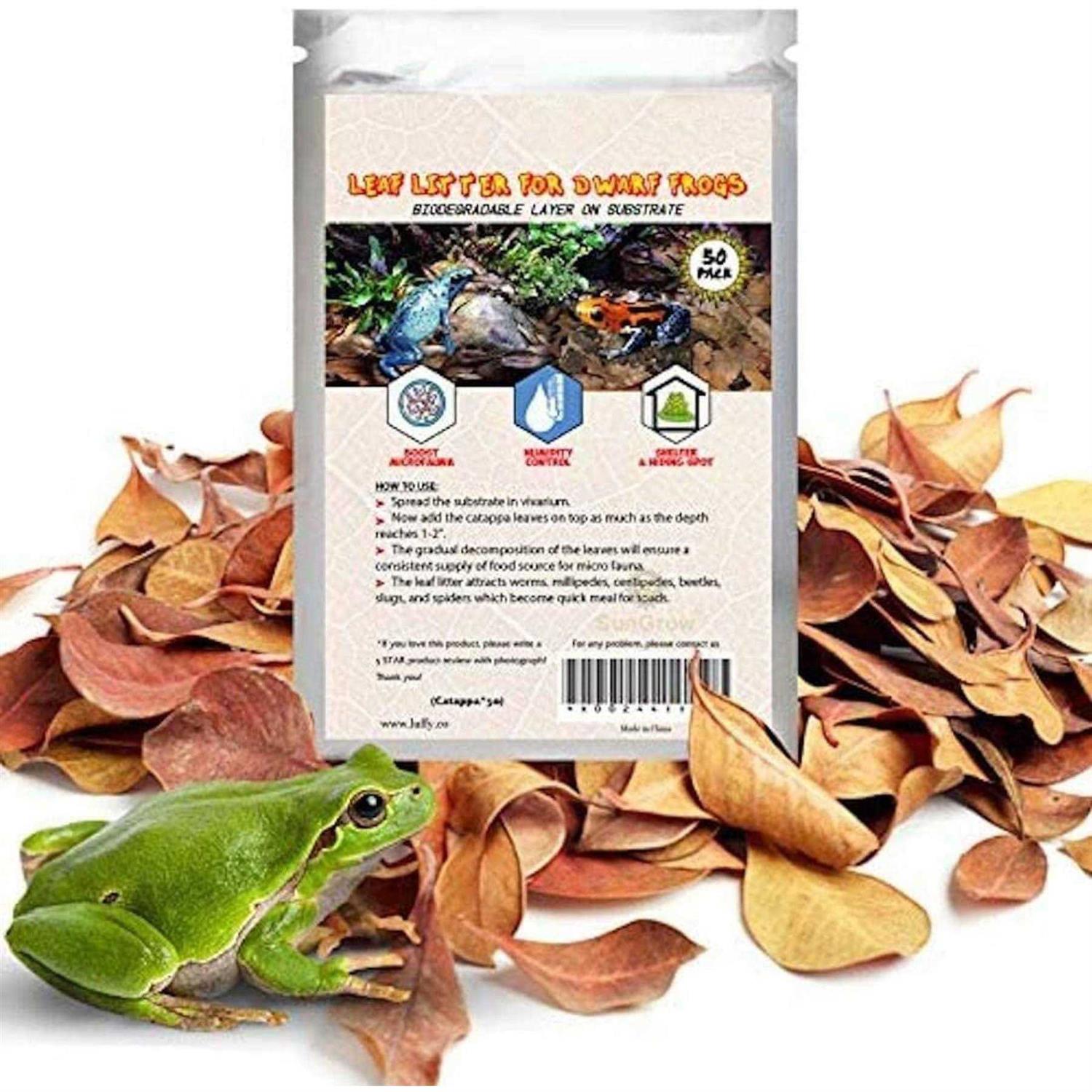 SunGrow Dwarf Frog Mini Catappa Leaves Tannin Helps Remove Ammonia - Pet Supplies online store