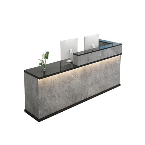 Reception Counter Desk, Front Counter Desk with Lockable Drawer,Retail Counter for Clothing Store,Beauty Salon,Lobby and so on 23.62