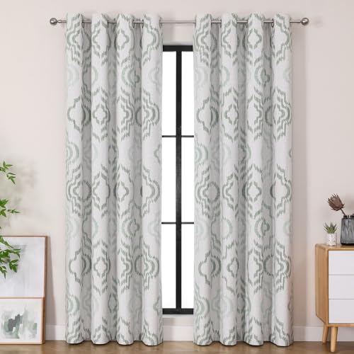 Farmhouse Blackout Curtains, 84Inches Long, Set of 2 Panels Grommet Top for Living Room,Window Treatment Sets, Vintage Country Style Floral Light Beige, W 52xL 84 Inch