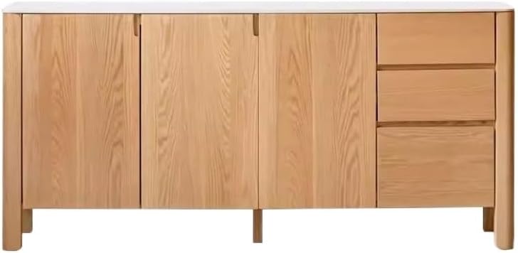 Sideboard Cabinet Solid Wood Slate Sideboard Modern Wall Storage Cabinet Restaurant Oak Tea Cabinet Kitchen Storage Cabinets Buffet Cabinet with Storage,