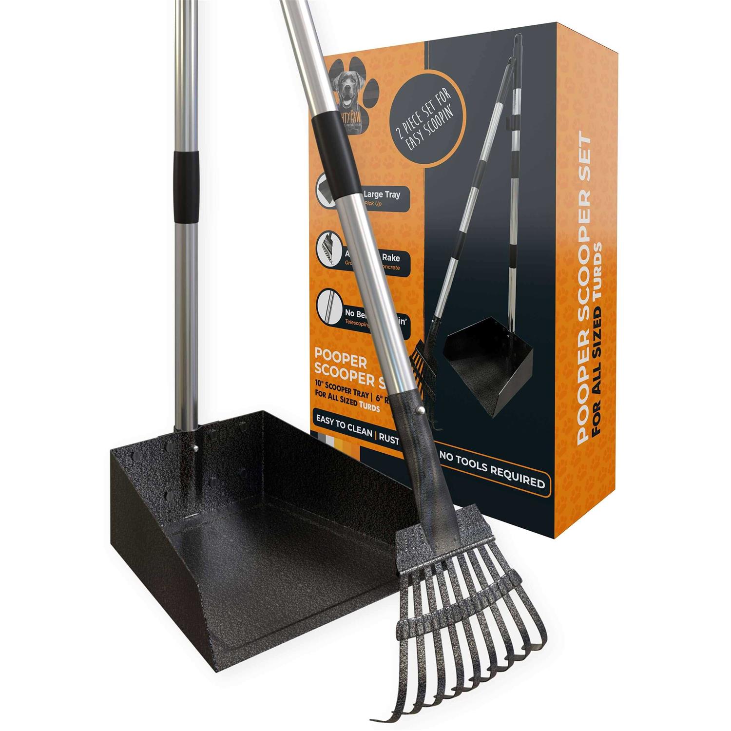 Mighty Paw Dog Pooper Scooper and Rake Set - Pet Supplies online store