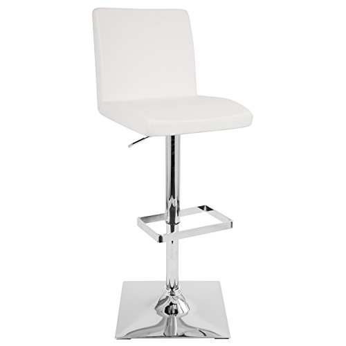 LumiSource Captain Adjustable Bar Stool, Chrome Bar Stool, Bar Chair, Swivel Bar Stool