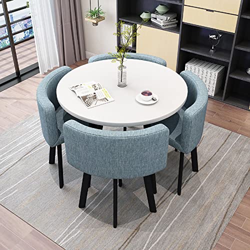 Dining Table Set for 4 Round Table and Chairs Dining Room Table Set for 4 Small Round Dining Table Round Kitchen Table Circle Kitchen Table (A23,31.5x31.5x29.5in)