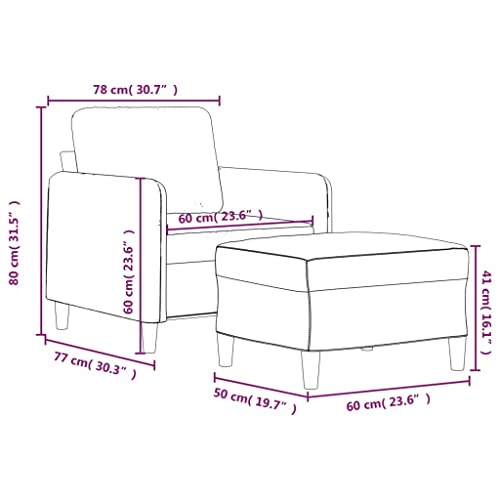 Sofa Chair with Footstool Light Gray 23.6