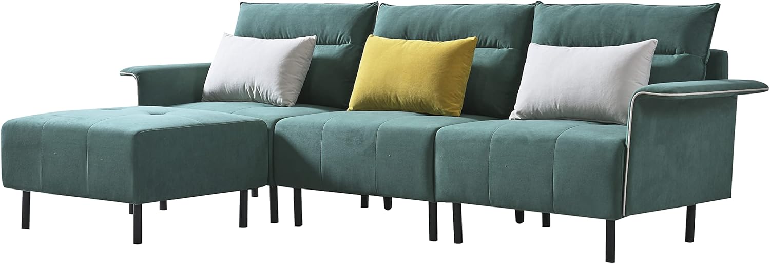 HQ-280 Sofa Couch, Mid-Century Tufted Love Seat for Living Room(Orange)