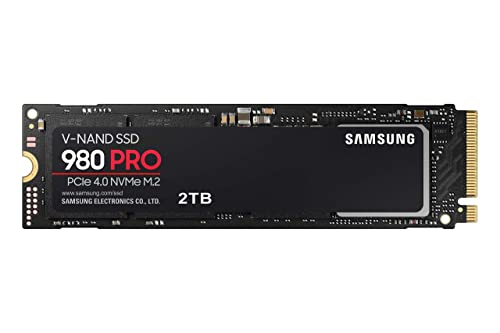 Samsung 980 PRO SSD 2TB PCIe NVMe Gen 4 Gaming M.2 Internal Solid State Drive Memory Card, Maximum Speed, Thermal Control MZ-V8P2T0B/AM