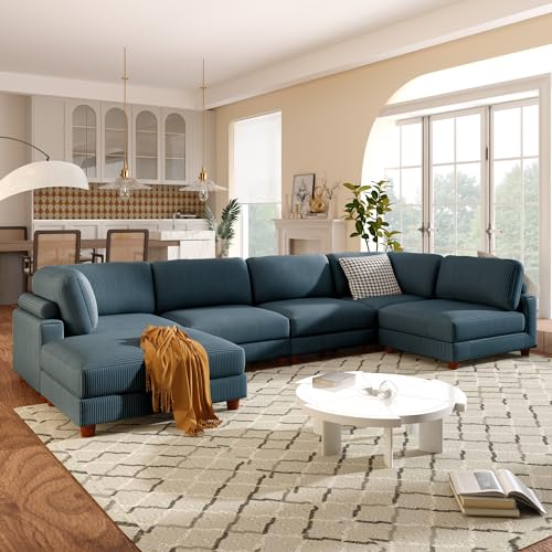 163''Modular Sectional Sofa, U Shaped Sectional Couch with Ottoman, 6-Seater Sectional Sofa for Living Room,Office, Apartment - Yellow