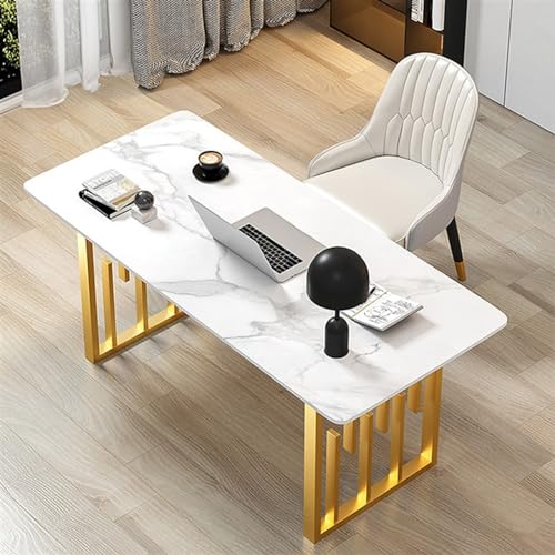 Office Desk Marble Countertop Office Desk Home Study Computer Laptop Table Office Desk Computer Workstation Bedroom Study Table Computer Desks(140cm)