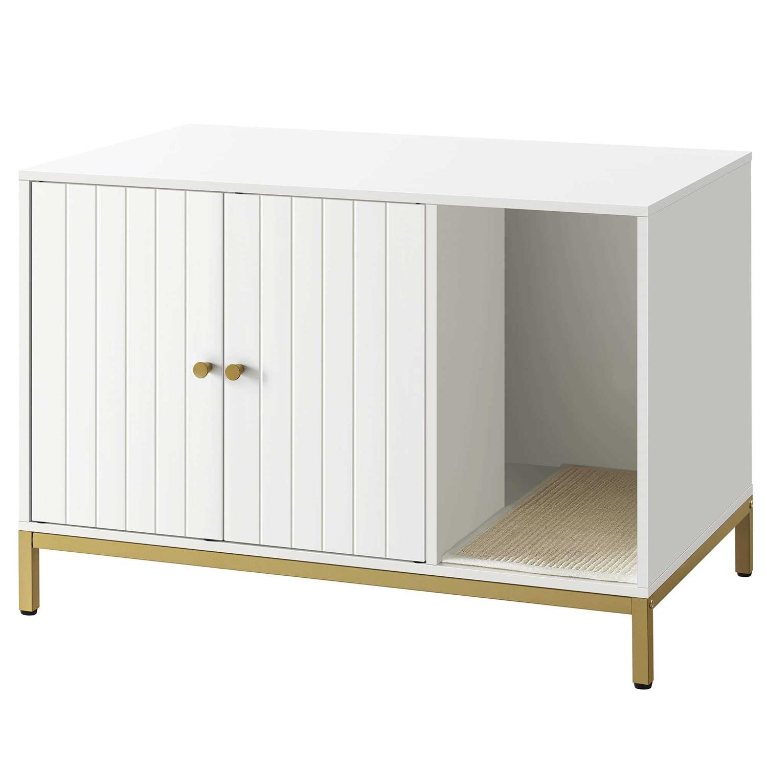 Feandrea Litter Box Enclosure Modern Cat Litter Box Furniture Hidden with Scratching Mat - Pet Supplies online store